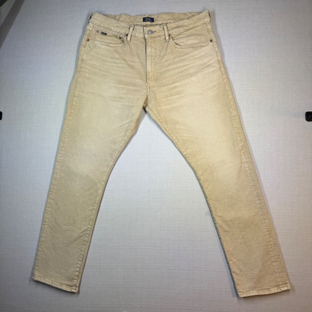 Polo Ralph Lauren Mens Sullivan Slim Stretch Jeans Tan Khaki Size 36x32
